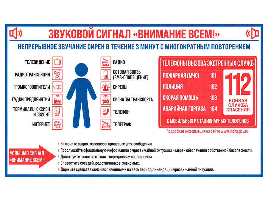 Памятка. Звуковой сигнал &quot;Внимание всем!&quot;.